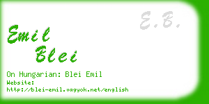 emil blei business card